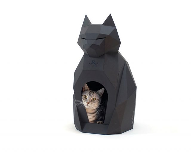 Pulpet - Une maison en papier pour chat ressemble à une belle et élégante sculpture