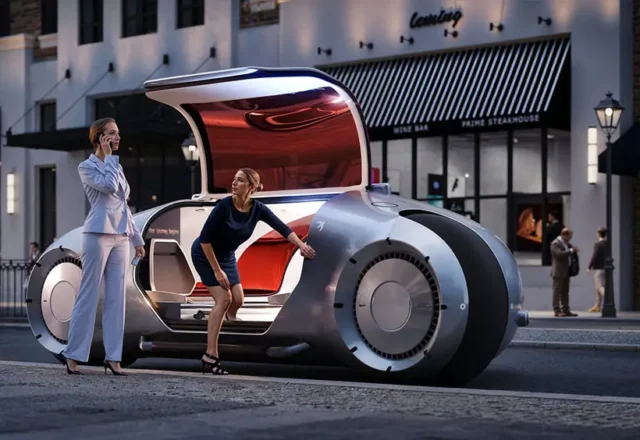 Swift Pod – Pod de voyage autonome futuriste de nuit par XOIO