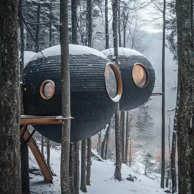 Antony Gibbon Designs propose des refuges en forme de cabane dans les arbres